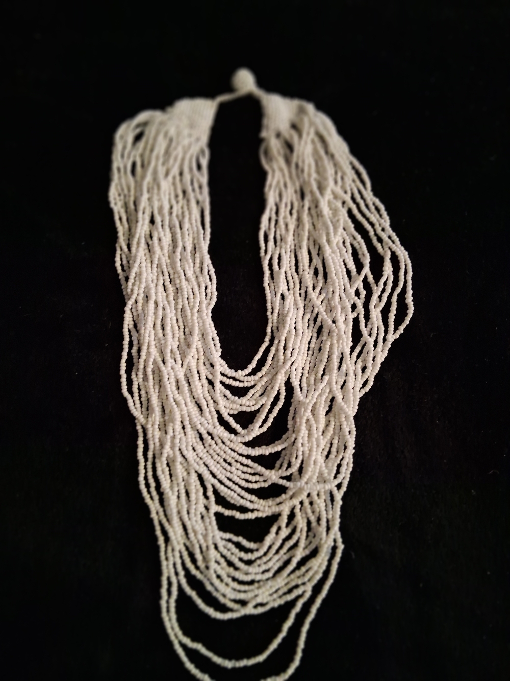 White Multi-Strand Seed Bead Necklace - Women Jewelry